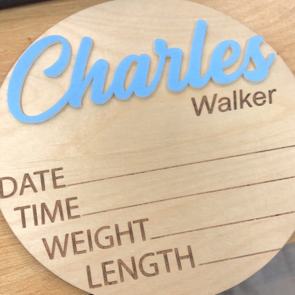 Baby Announcement Sign, Birth Announcement, Stat Sign, Personalized Baby Name - Picture 2 of 4